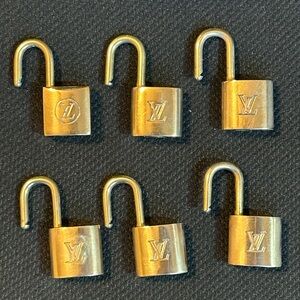 Authentic Louis Vuitton Vintage Brass Locks All are open, but No Keys
